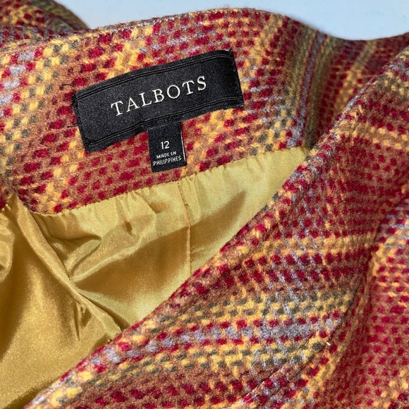 EUC Talbots Tweed Plaid Wool Mini A-line Skirt Size 12 - Picture 6 of 9
